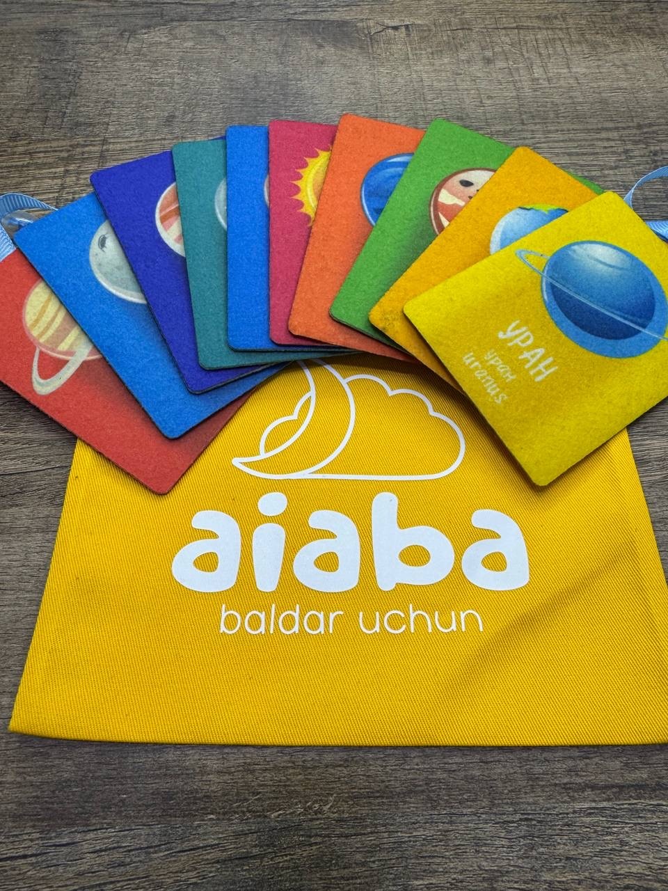 Набор ярких многоразовых карточек AIABA в фирменном мешочке